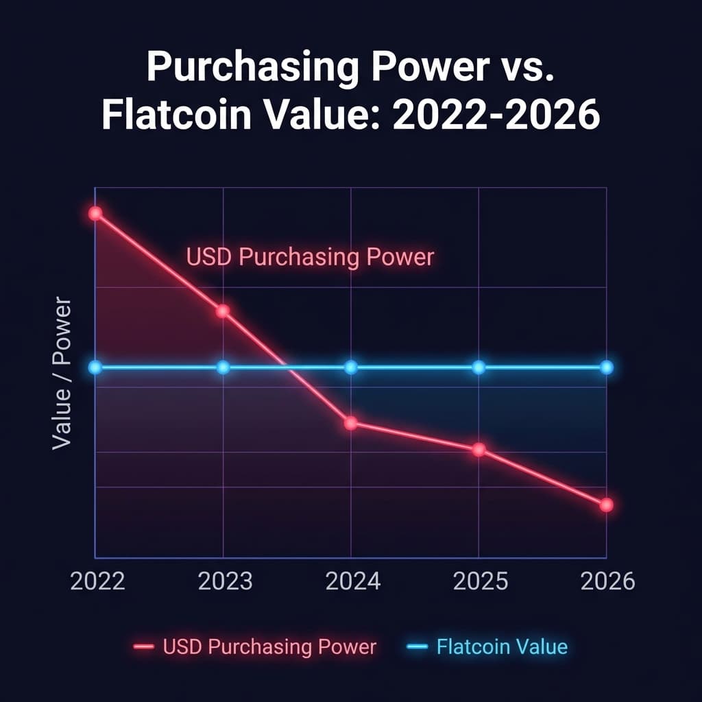 Flatcoin vs USD Purchasing Power Chart